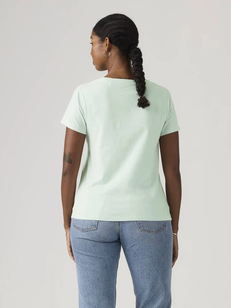 T-shirt damski bawełniany v serek Levi`s Perfect Vneck 85341-0139 S Miętowy (5401030735491) - obraz 2