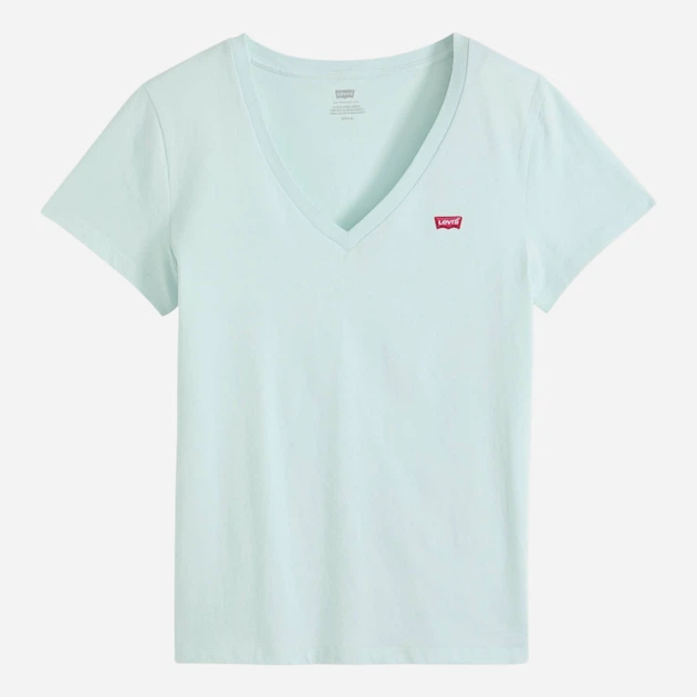 T-shirt damski bawełniany v serek Levi`s Perfect Vneck 85341-0139 S Miętowy (5401030735491) - obraz 5