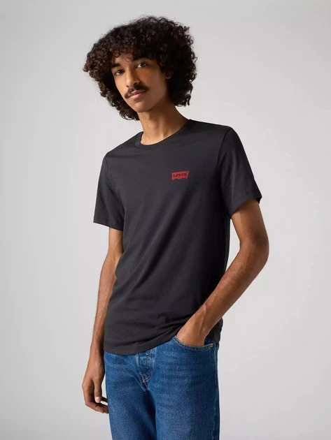 Набір футболок бавовняних довгих мужских 2 шт Levi`s 2Pk Crewneck Graphic 79681-0026 M Чорний/Білий (5400570816202) - зображення 3