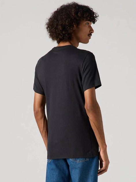 Набір футболок бавовняних довгих мужских 2 шт Levi`s 2Pk Crewneck Graphic 79681-0026 M Чорний/Білий (5400570816202) - зображення 4