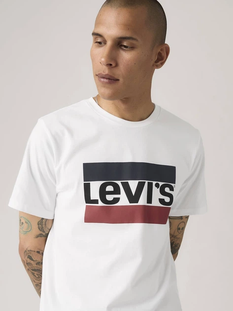 Koszulka męska bawełniana Levi's Sportswear Logo Graphic 39636-0000 M Biała (5400537534354) - obraz 4