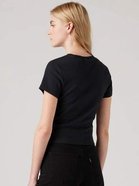 Футболка бавовняна жіноча Levi's Essential Sporty Tee Rib A7419-0014 M Чорна (5401157130612) - зображення 2