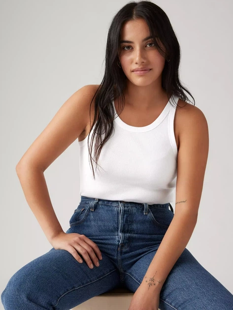 Koszulka na ramiączkach damska Levi`s Essential Racer Tank A3381-0000 L Biała (5401043299935) - obraz 3