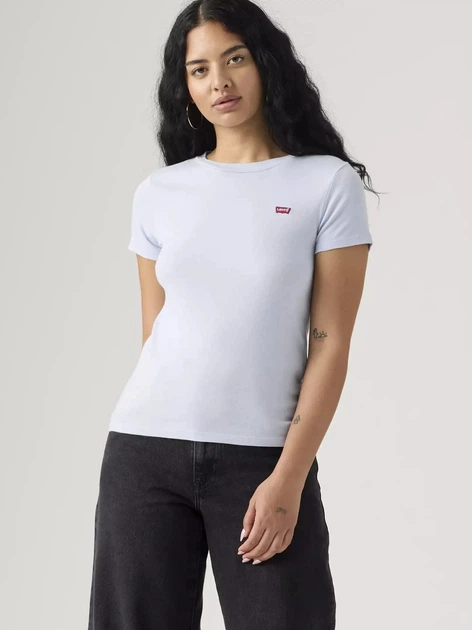 Zestaw koszulek damskich 2 szt Levi`s 2Pack Essential Ss Tee 004AO-0005 L Biały/Błękitny (5401187450643) - obraz 2