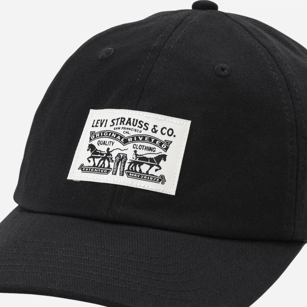 Кепка чоловіча бавовняна Levi`s Relaxed Dad Heritage Cap 000A9-0000 One Size Чорна (5401030548756) - зображення 3