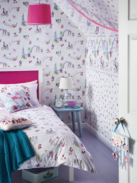 Шпалери Arthouse Imagine Fun 2 0,53x10,05 м дизайн із квітами та сердечками (696106) - зображення 3