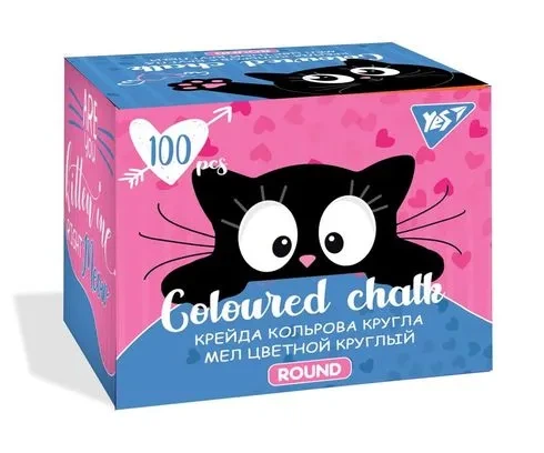 Крейда YES Meow кольорова кругла 100 шт 400450 - изображение 2