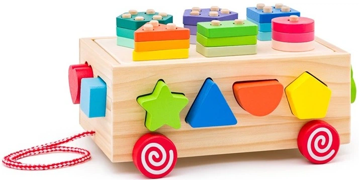 Іграшка WoodyLand візок із кубиками 91988 19888 (8591864919888) - зображення 2