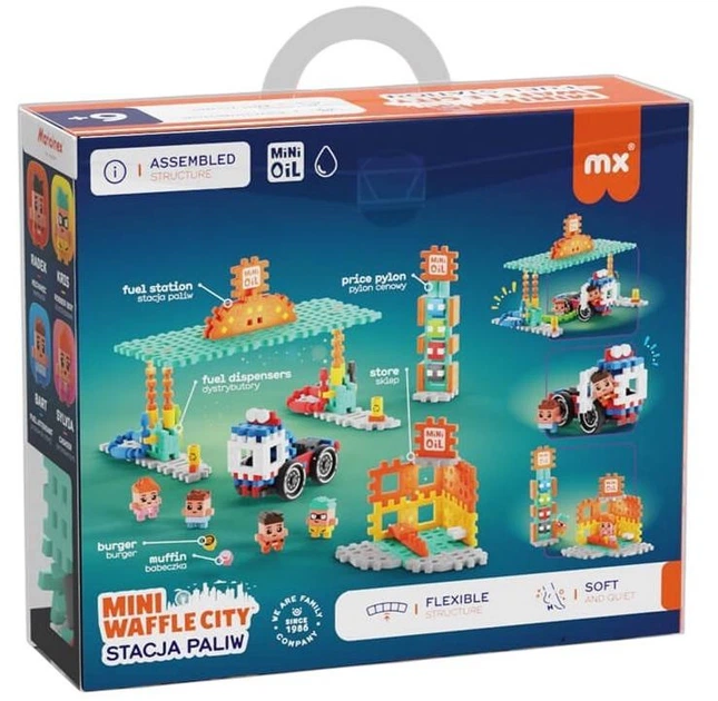 Klocki konstrukcyjne Marioinex waffle mini Stacja Paliw 148 elementów 06996 (5903033906996) - obraz 5