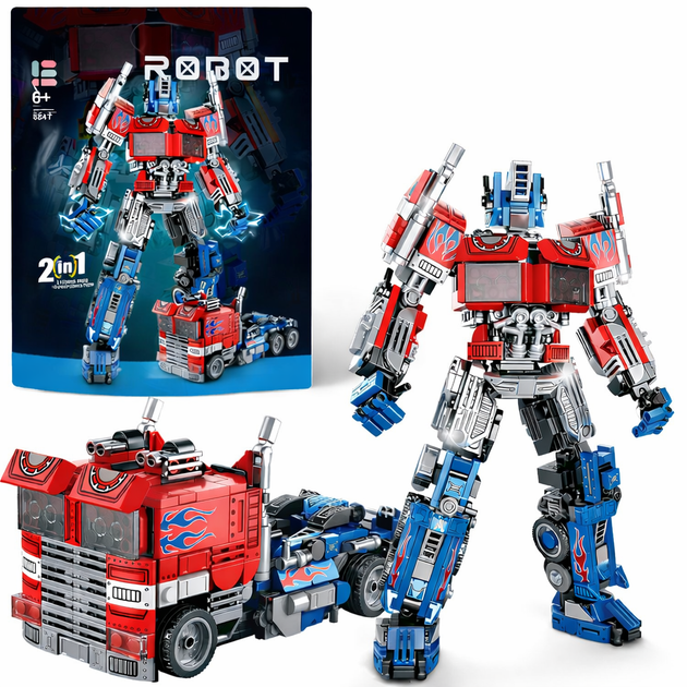 Конструктор Трансформер Оптимус Прайм, Optimus Prime – 2 в 1, 805 деталей (красный тягач) - изображение 2
