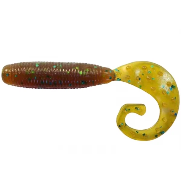 Силікон Reins Fat G-Tail Grub 2 20 шт/уп. Коричневий/Жовтий (1013-1552.03.45) - Фото 1 Силікон Reins Fat G-Tail Grub 2 20 шт/уп. Коричневий/Жовтий (1013-1552.03.45) - зображення 1