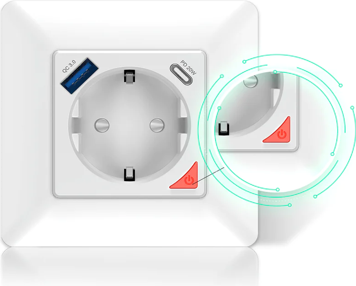 Розумна розетка Moes Wi-Fi 16 A (WK-Y-EU-1U1C) - зображення 2