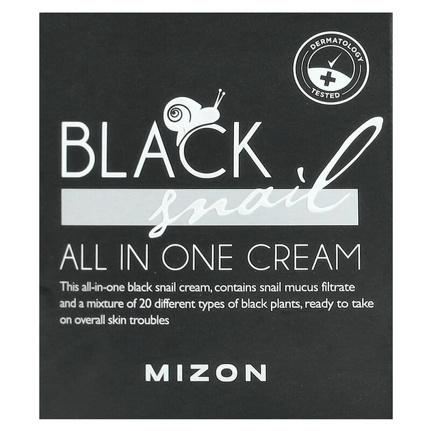 Крем для лица с черной улиткой Mizon "Black Snail All In One Cream" (75 мл) - Фото 2 Крем для лица с черной улиткой Mizon "Black Snail All In One Cream" (75 мл) - изображение 2