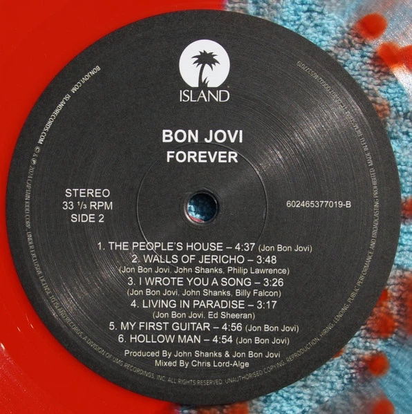 Bon Jovi - Forever (Червоний, Бризки, Прозорий, Альбом) - зображення 4