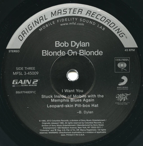 Bob Dylan - Blonde On Blonde (3 пластинки, 180 грамм, 45 об/мин, Альбом, Переиздание, Ремастеринг) - изображение 5