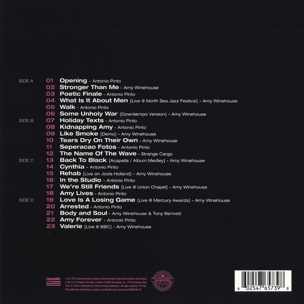 Amy Winehouse & Antonio Pinto - Amy (The Original Soundtrack) (2 пластинки, Альбом) - изображение 2
