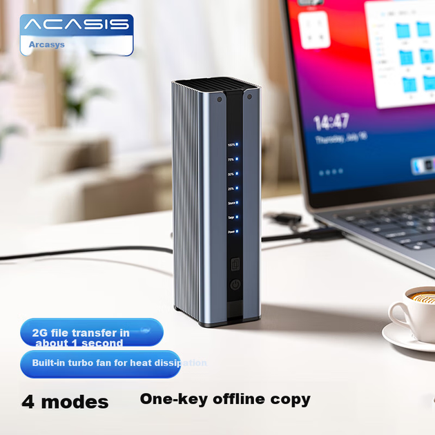 Док-станция для клонирования SSD-накопителей Acasis EC-6604Pro Duplicator NVMe M.2 Dual-Bay SSD Enclosure 10Gbps - с Offline Cloning, Type-C - Фото 8 Док-станция для клонирования SSD-накопителей Acasis EC-6604Pro Duplicator NVMe M.2 Dual-Bay SSD Enclosure 10Gbps - с Offline Cloning, Type-C - изображение 8
