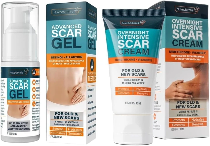 Набір для шрамів та рубців Nuvadermis денний гель AM Scar Gel 50 мл і нічний крем PM Intensive Scar Cream 40 мл - зображення 2