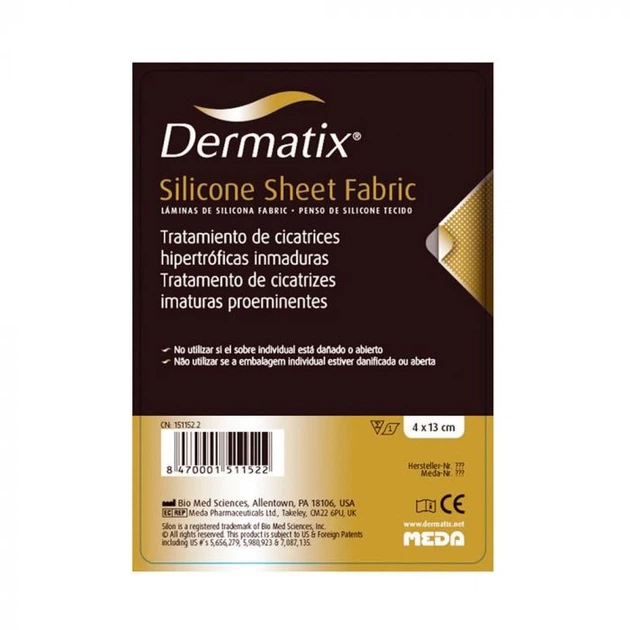 Силиконовый пластырь от шрамов и рубцов Dermatix Silicone Sheet Fabric 13×25 см - изображение 5