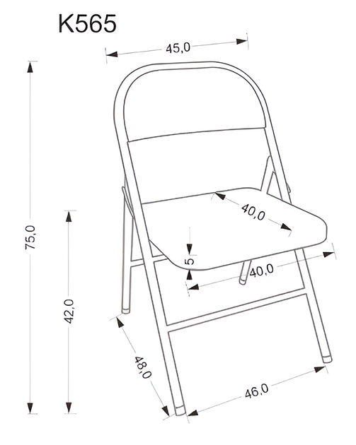 Krzesło składane Halmar K565 białe (5905248134676) - obraz 4
