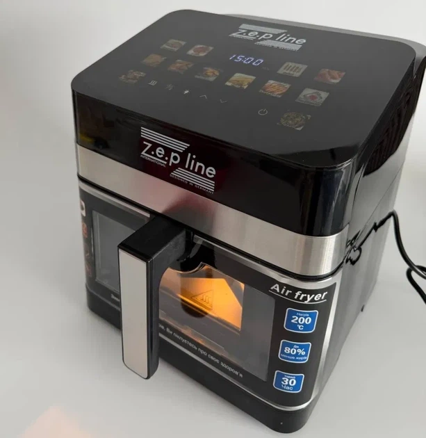 Аерофритюрниця Zepline ZP-00343 на 13 л, 2 Тени 4200 Вт, з 12 програмами, LED дисплеєм і знімним кошиком - изображение 2