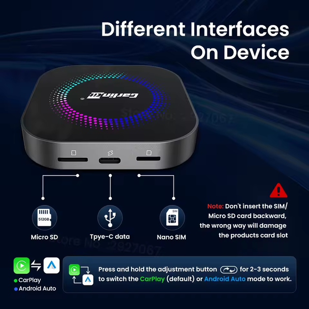 Приставка в авто CarlinKit S2F Tbox просмотр YouTube через CarPlay 8/128ГБ - изображение 6