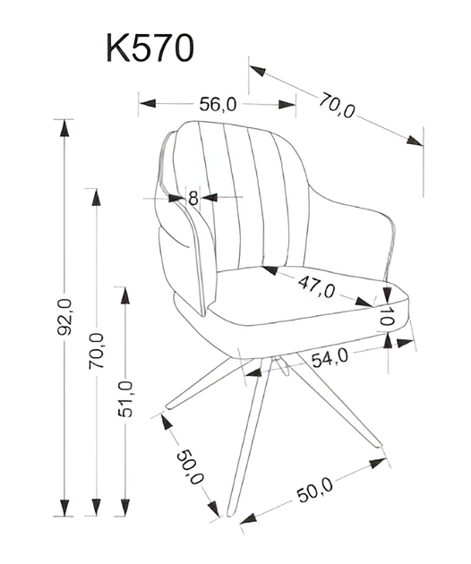 Krzesło Halmar K570 cynamonowe (5905248135635) - obraz 3