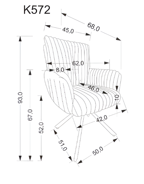 Krzesło Halmar K572 popielate (5905248135697) - obraz 5
