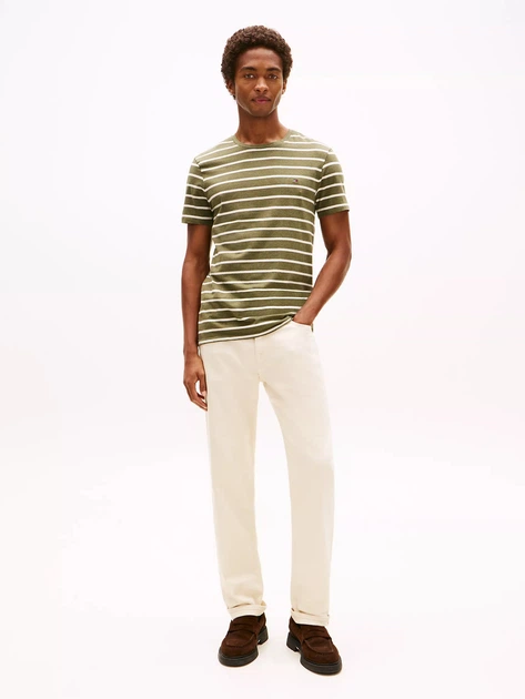 Футболка хлопковая длинная мужская Tommy Hilfiger 78JA565-M1U(Green Heather Stripe) XL Хаки (198296278231) - Фото 3 Футболка хлопковая длинная мужская Tommy Hilfiger 78JA565-M1U(Green Heather Stripe) XL Хаки (198296278231) - изображение 3