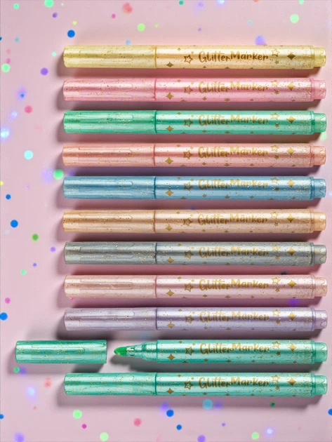 Маркери пастельні Centrum 81320 Pastel Glitter з глітером 10 кольорів (4030969813201) - зображення 2