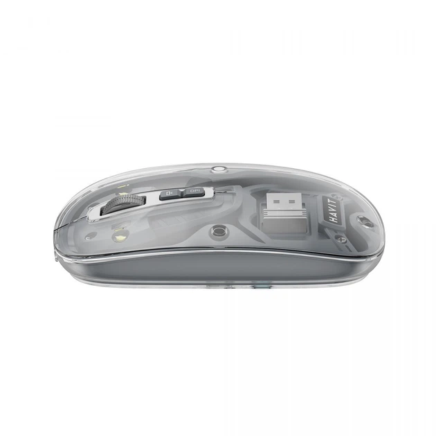 Бездротова миша дворежимна HAVIT MS62WB Pro Transparent Gray - изображение 2