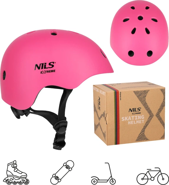 Kask Nils Extreme MT301 S 52-56 cm Różowy 16-70-377 (5908261688812) - obraz 8