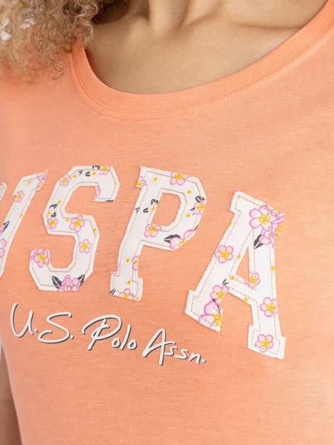 Футболка бавовняна жіноча U.S. Polo Assn 216634-2J00A (DESERT CORAL) XL Коралова (786662293300) - Фото 3 Футболка бавовняна жіноча U.S. Polo Assn 216634-2J00A (DESERT CORAL) XL Коралова (786662293300) - зображення 3