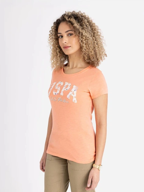 Футболка бавовняна жіноча U.S. Polo Assn 216634-2J00A (DESERT CORAL) XL Коралова (786662293300) - Фото 4 Футболка бавовняна жіноча U.S. Polo Assn 216634-2J00A (DESERT CORAL) XL Коралова (786662293300) - зображення 4