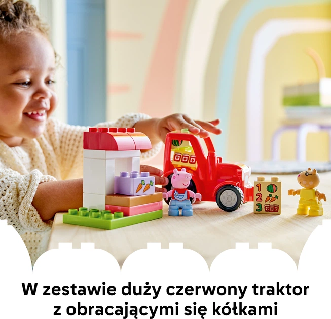 Zestaw klocków LEGO DUPLO Peppa Pig Ciągnik i rynek 18 elementów (10468) - obraz 6
