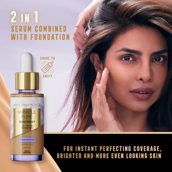 Основа тональная Max Factor Miracle Pure Skin Reset 2 in 1 Serum Foundation 80-85 Medium 30 мл (3616305711717) - Фото 6 Основа тональная Max Factor Miracle Pure Skin Reset 2 in 1 Serum Foundation 80-85 Medium 30 мл (3616305711717) - изображение 6