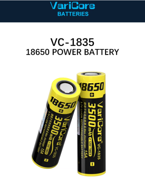 Акумулятор 18650 Li-Ion VariCore VC-1835 3500mAh 3.7V (15A) Високострумовий - Фото 14 Акумулятор 18650 Li-Ion VariCore VC-1835 3500mAh 3.7V (15A) Високострумовий - изображение 14