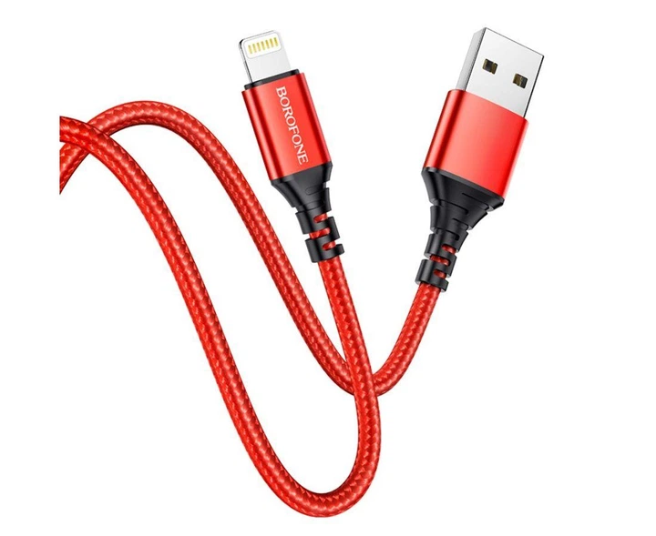 Кабель USB Borofone BX54, USB to Lightning, 2.4А, 1m, червоний - зображення 2