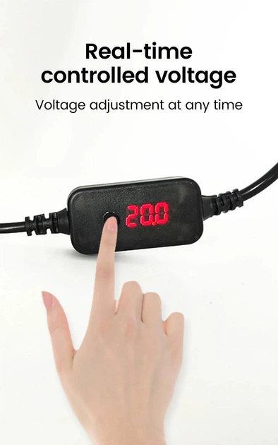 Кабель універсальний Type-C to DC, 60W, для роутера, ноутбука, камер +8 перехідників 5V/9V/12V/15V/20V Boost Converter Adjustable Voltage, Black - зображення 5