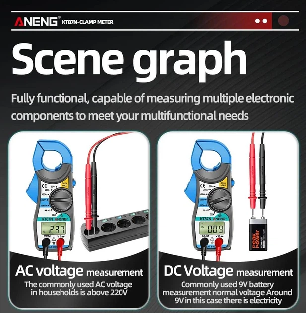 Мультиметр ANENG KT87N клещевой Mini Digital Clamp Meters AC/DC - изображение 7