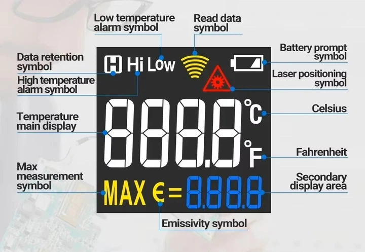 Инфракрасный термометр Aneng TH203 (-50-600℃) black - Фото 4 Инфракрасный термометр Aneng TH203 (-50-600℃) black - изображение 4
