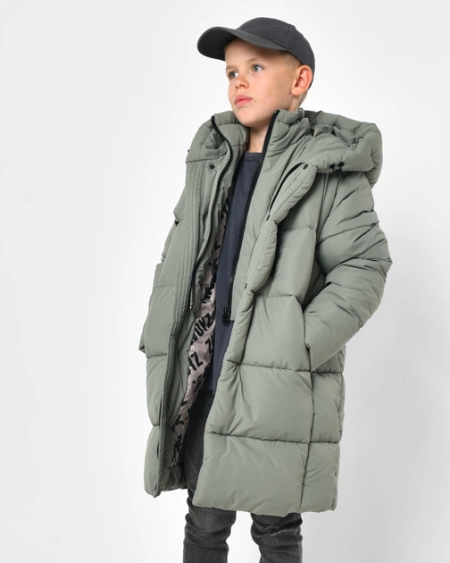 Пуховик з капюшоном для хлопчика X-Woyz DT-8348-30 60169 128 см зелений - зображення 3