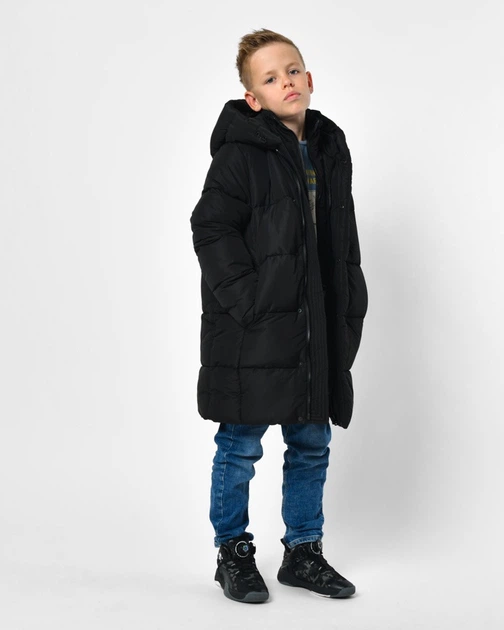 Пуховик з капюшоном для хлопчика X-Woyz DT-8348-8 60160 128 см чорний - зображення 3