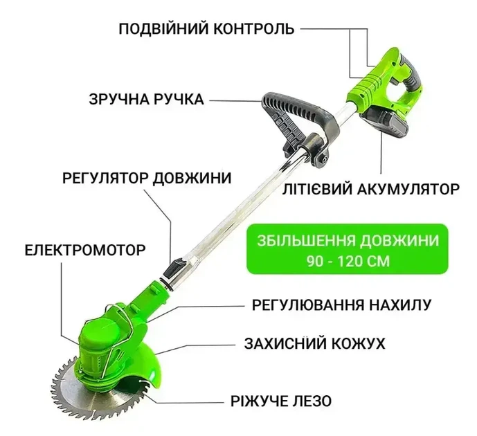 Аккумуляторная газонокосилка-триммер Lawn Mower AND LY-742 2 аккумулятора 2 аккумулятора 48 В 4 А - изображение 2