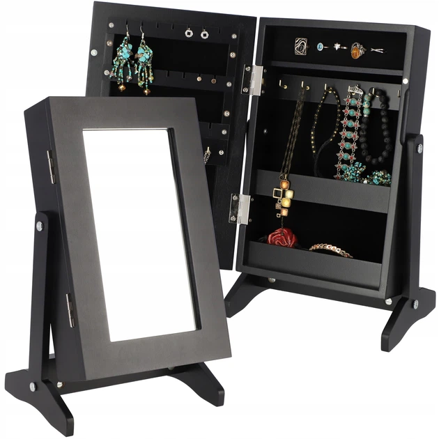 Туалетний столик Kadax Trullo дзеркало та шафа для прикрас K2915 PHO8072 Чорний (5903699419304) - зображення 2