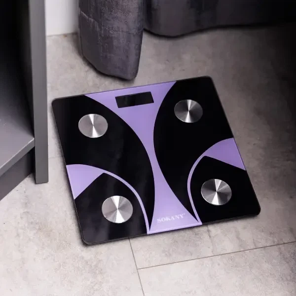 Фитнес-весы Sokany SK-19029B Purple Bluetooth смарт весы с диагностикой организма и закаленным стеклом (107-167-SK-19029V) - Фото 5 Фитнес-весы Sokany SK-19029B Purple Bluetooth смарт весы с диагностикой организма и закаленным стеклом (107-167-SK-19029V) - изображение 5