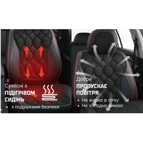 Набор чехлов V-8890 Bk/RdL полный к-т экокожа черные - изображение 12