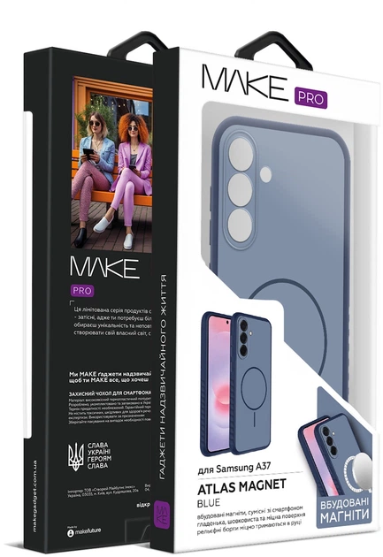 Чохол для смартфона MAKE Atlas Magnet для Samsung Galaxy A37 Blue (MTLSM-SA37BL) - Фото 4 Чохол для смартфона MAKE Atlas Magnet для Samsung Galaxy A37 Blue (MTLSM-SA37BL) - зображення 4