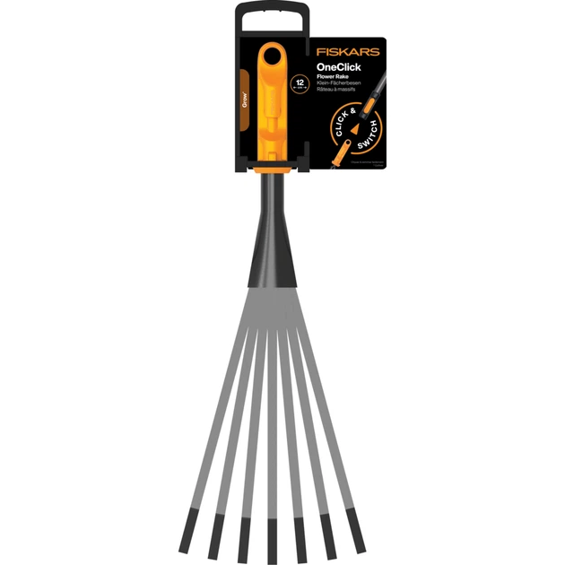 Грабли ручные Fiskars OneClick 12 см (1080682) - Фото 3 Грабли ручные Fiskars OneClick 12 см (1080682) - изображение 3