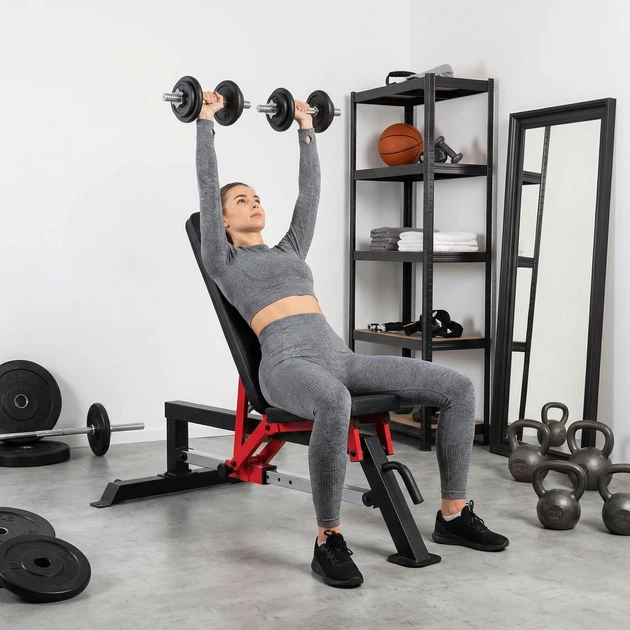 Ławka do ćwiczeń HMS L5166 regulowana (5908261685552) - obraz 6